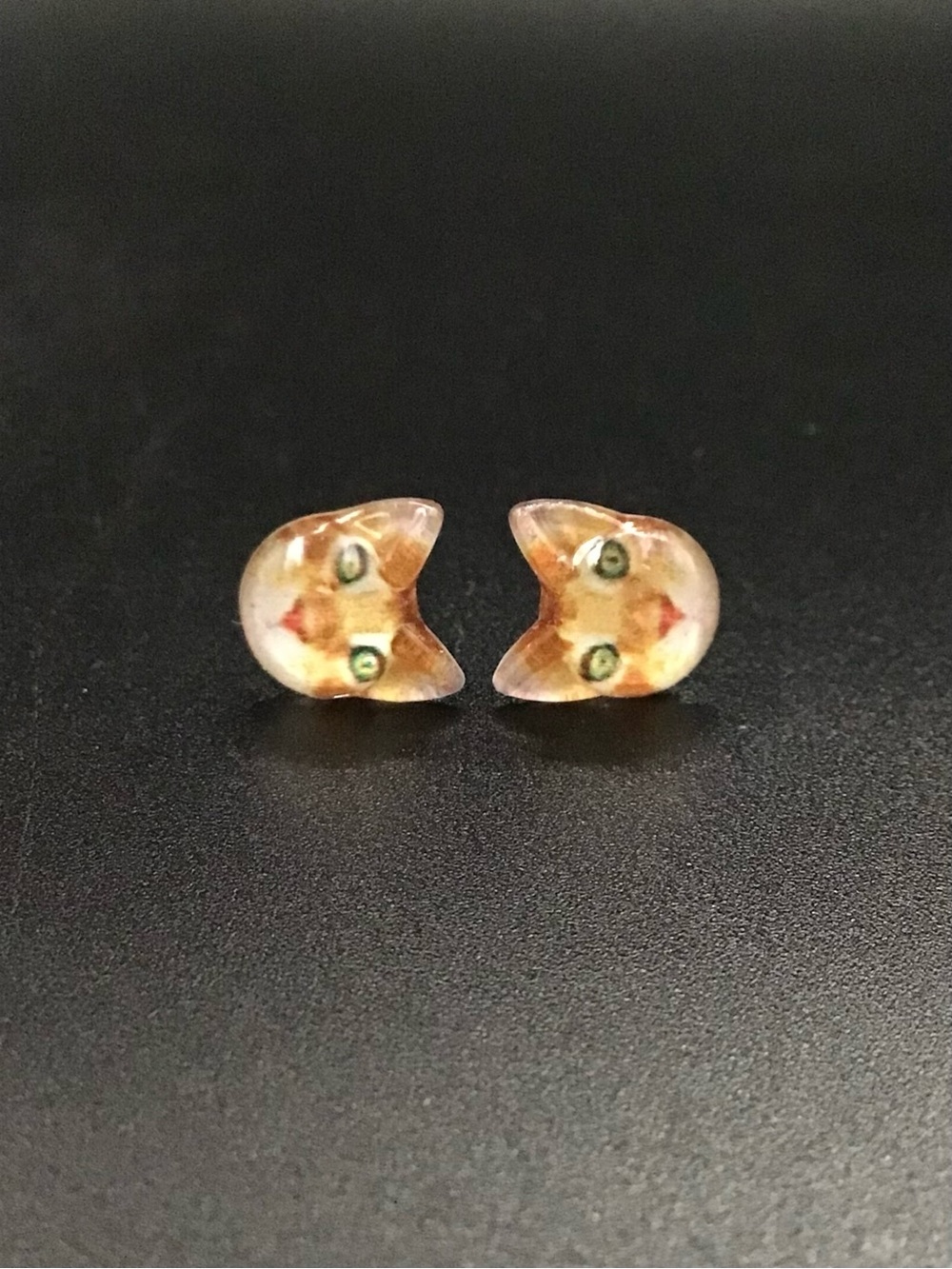 Orange Tabby Cat Stud Earrings